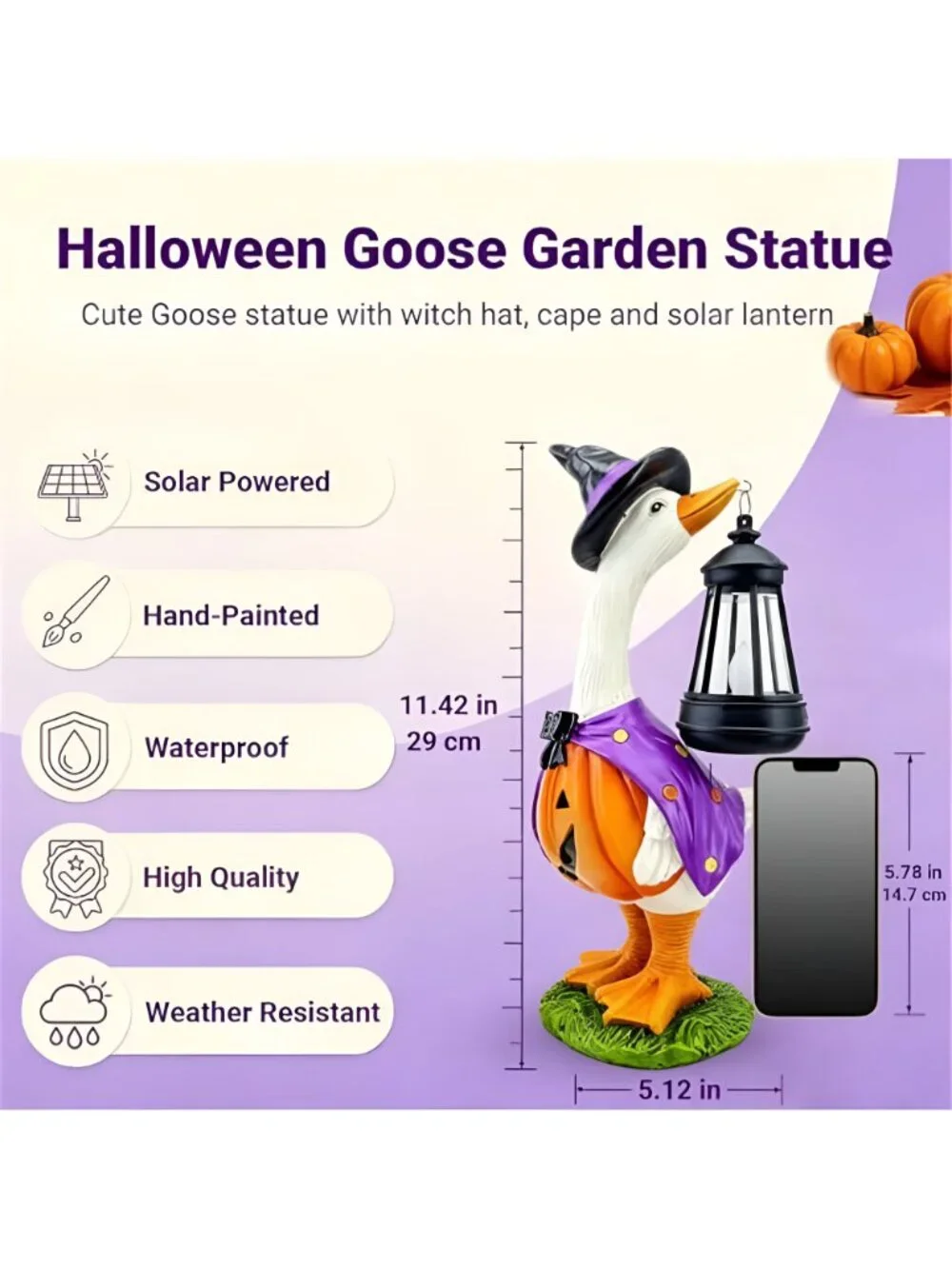 Halloween Decorations Solar Garden Outdoor Statues Goose
